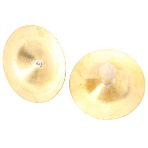 2 Pcs Kid Cymbals Copper Wood Handle Belly Dancing 2