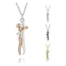 (Silver rose gold)1PCS Couples necklace, hug necklace, couples gift