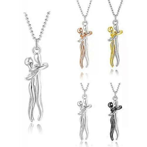 (silver)1PCS Couples necklace, hug necklace, couples gift