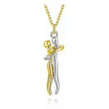 (silver gold)1PCS Couples necklace, hug necklace, couples gift