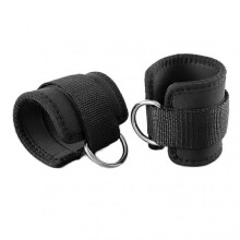 2 Pieces Ankle Straps for Leg Strength Training with Foot Buckle Black Silver White