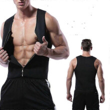 (XXXL)Men Sauna Vest Hot Sweat Waist Trainer Corset Neoprene Tank Top Shapewear Slimming Shirt Workout Suit