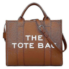 (brown) The Traveler Tote Bag For Women Crossbody Female bag FashionSolid Words Letter Shopping Totes