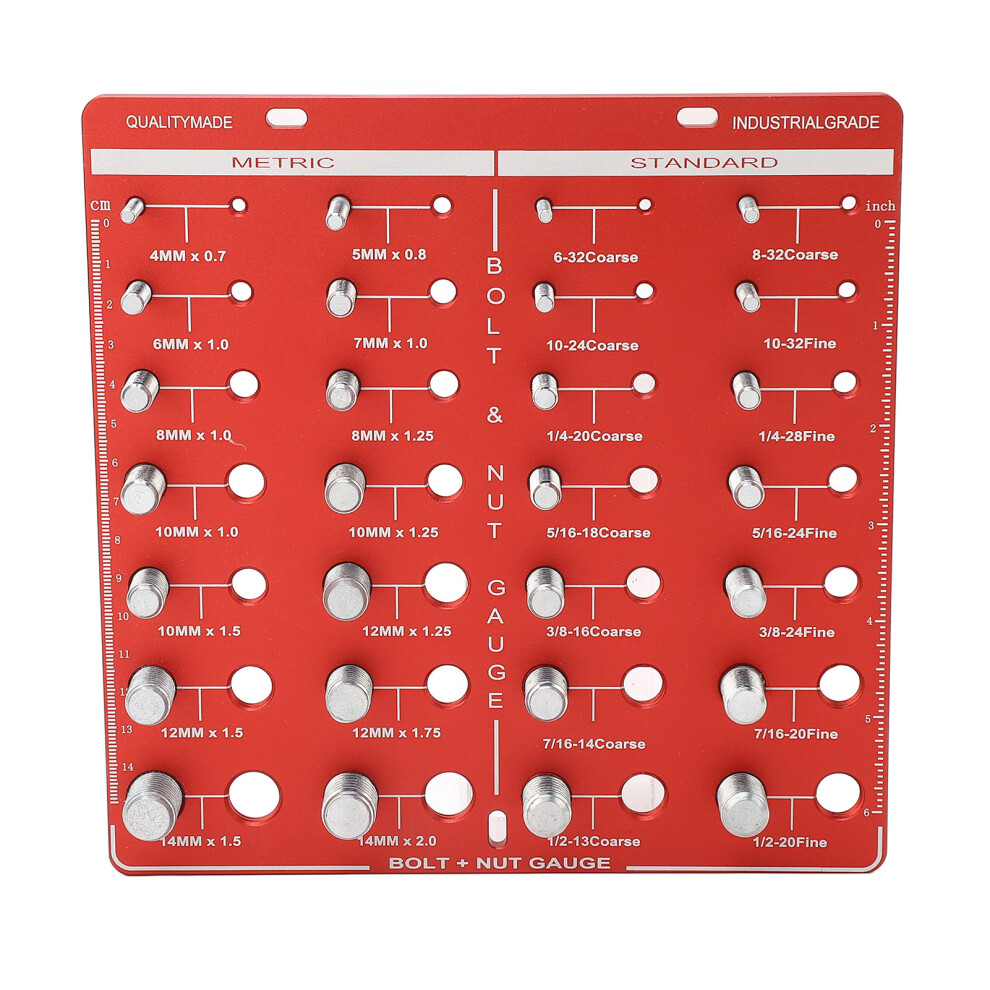 28 Thread Checker Inch Metric Nut Bolt Size Gauge