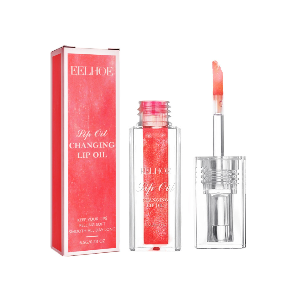 (6.5g) Color-changing lip oil moisturizing and moisturizing lips to prevent cleavage and skin, not greasy and tender care and moisturizing