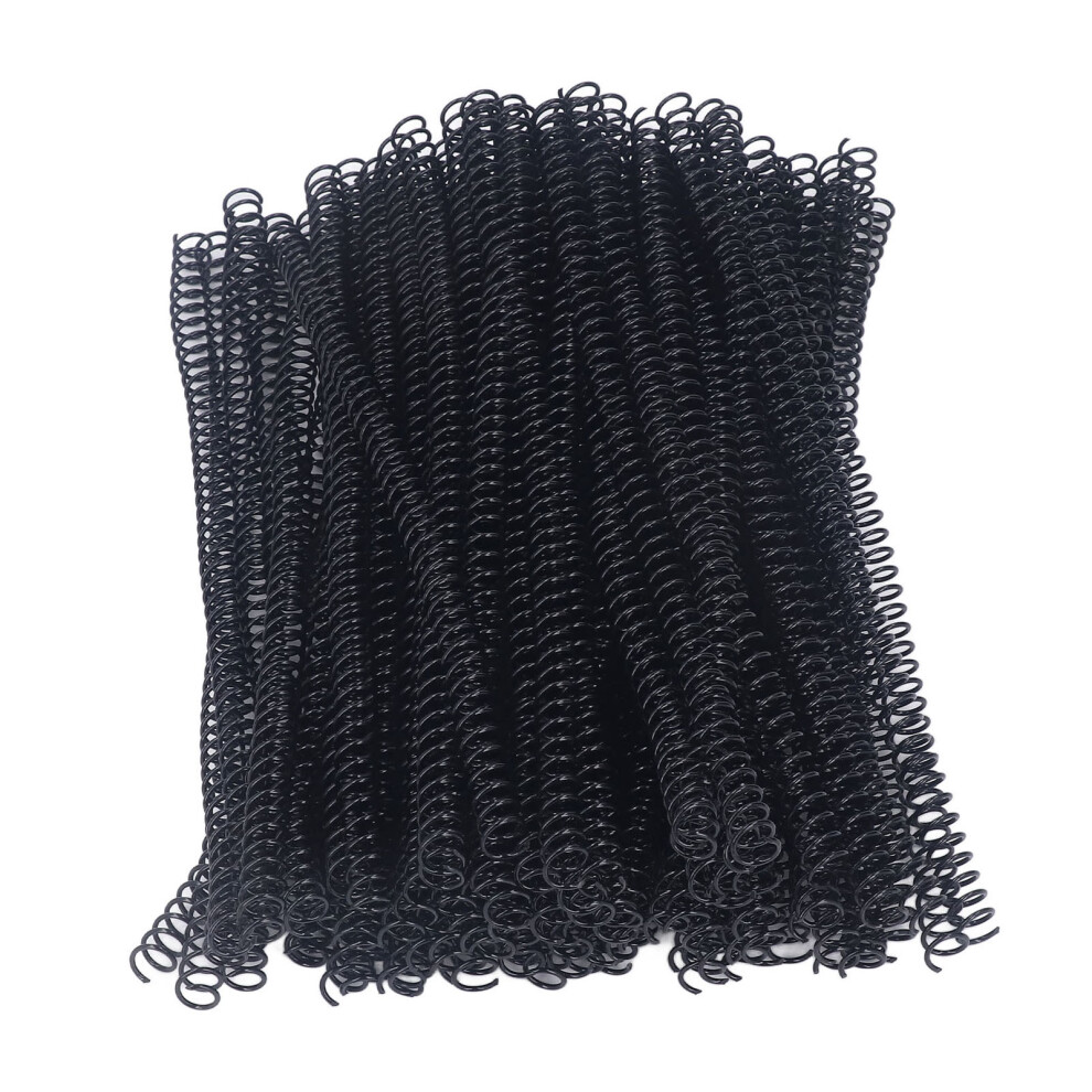 100Pcs Spiral Binding Coils Plastic Dia 9.5Mm Black