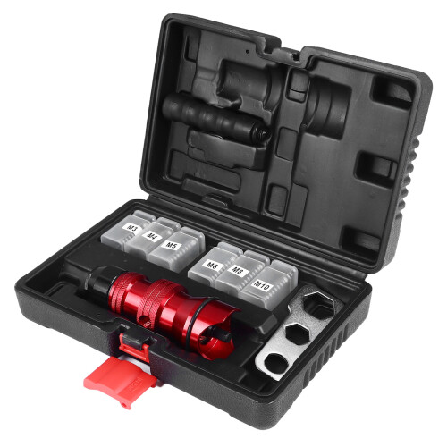 Rivet Gun Adapter Red Aluminum Alloy 1