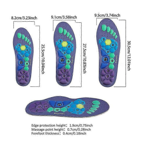 (S) Magnetic Therapy Acupressure Insoles, Arch Support and Work Boots Insoles 1
