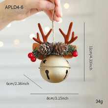 (Pinecone Antler Bell, gold) Holiday Ornaments Christmas Bells, Bows, Pinecones, Bells, Christmas Tree Decorations