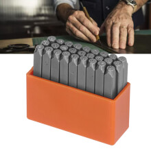 27 piezas de sellos con letras minúsculas de acero al carbono alto de color naranja