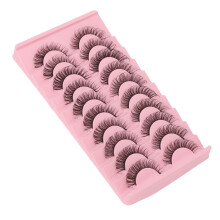 10 pares de pestañas postizas Tipo 3 DD Curl Wispy Negro