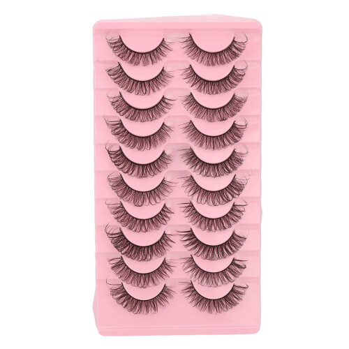 10 pares de pestañas postizas Tipo 3 DD Curl Wispy Negro 1