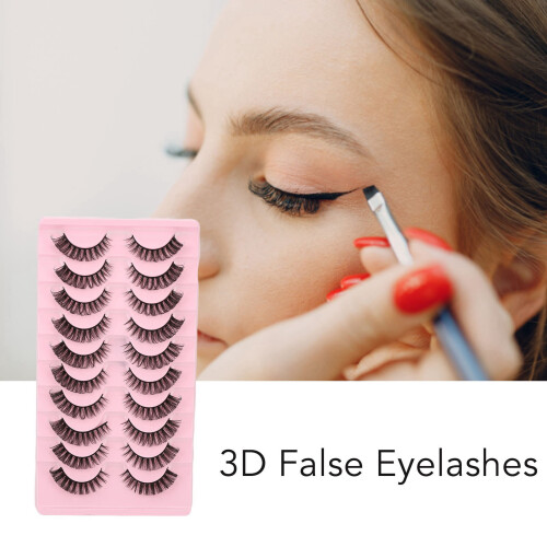 10 pares de pestañas 3D reutilizables con rizo DD Wispy Tipo 2 2
