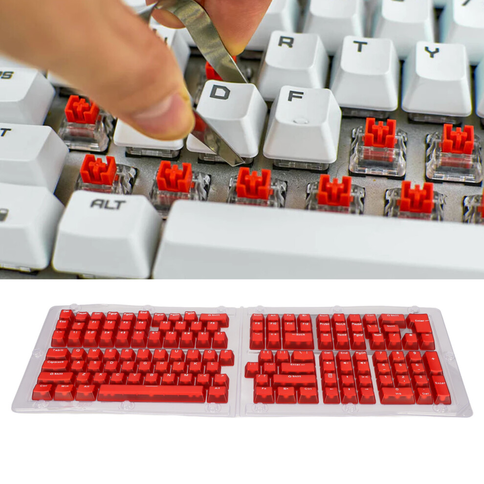 132 Keys ABS OEM Overmolding Red & White Mechanical Keyboard Keycaps-image-OPC-PJJQZGP-NEW