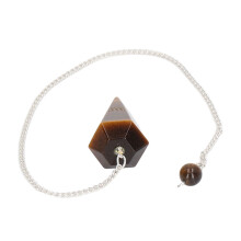 Collar de piedra hexagonal con ojo de tigre amarillo 25.3cm