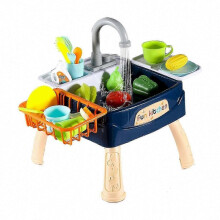 (Red) Educational Kitchen Toy with Electric Wash and Circulating Water Simulation