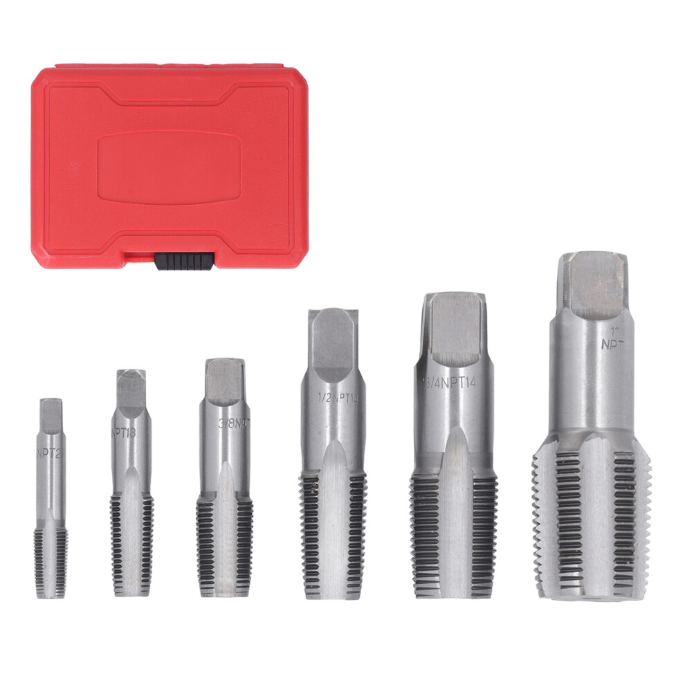 6Pcs Pipe Tap NPT 1in 3/4in 1/2in 3/8in 1/4in