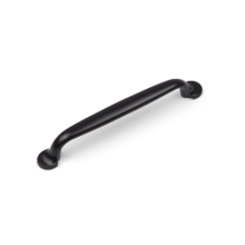 Matt Black D-Bar Cabinet Handle 128mm Dark Rounded Curved