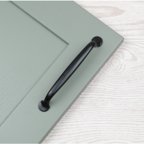 Matt Black D-Bar Cabinet Handle 128mm Dark Rounded Curved 2