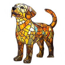 Labrador Lamp | 7.87-inch Dog Series Art Night Light | Retro Dyed Resin Table Lamp