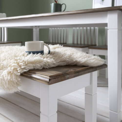Noa and Nani Canterbury Hallway Bench Entryway Medium in White and Dark Pine 1