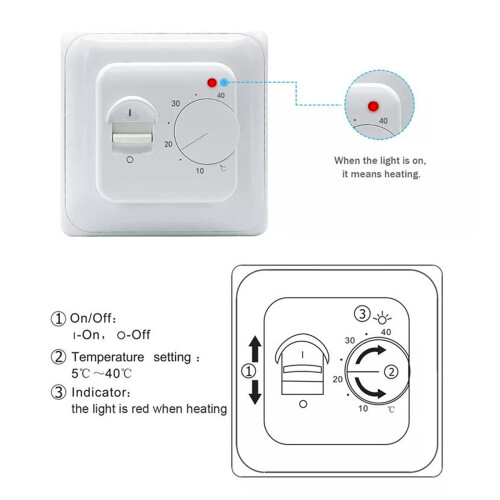 Underfloor Heating Controller with Limit Sensor 16A Electronic Floor Thermostat 1