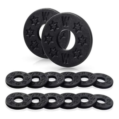 12Pcs Black Rubber Guitar Strap Washer Set Non