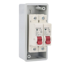 Caja de distribución estanca IP66 con MCB de dos polos, 230 V/400 V, para uso en exteriores