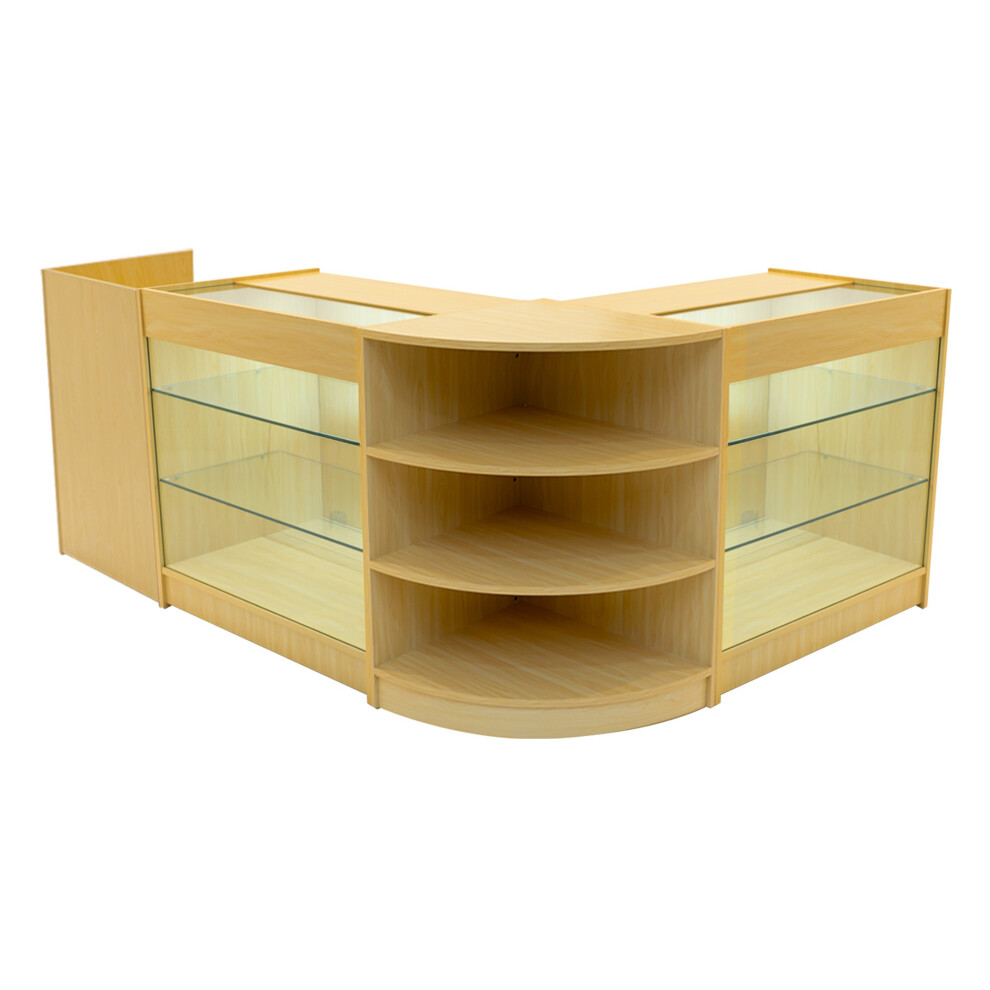 Monstershop (2 X 900Mm W Counters & X 600Mm W Units - Maple) Shop Counter Set Astro Led Lockable Retail Light Size 2