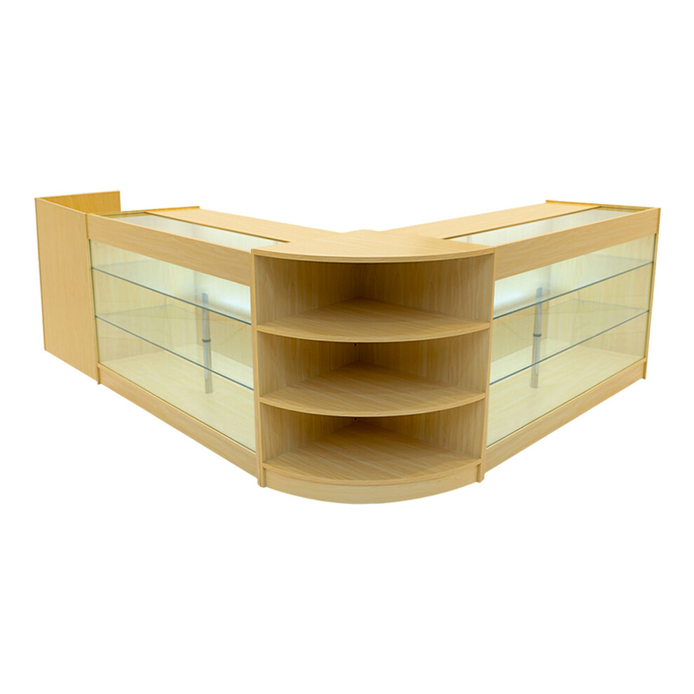 Monstershop (2 X 1500Mm W Counters & X 600Mm W Units - Maple) Shop Counter Set Astro Led Lockable Retail Light Size 2