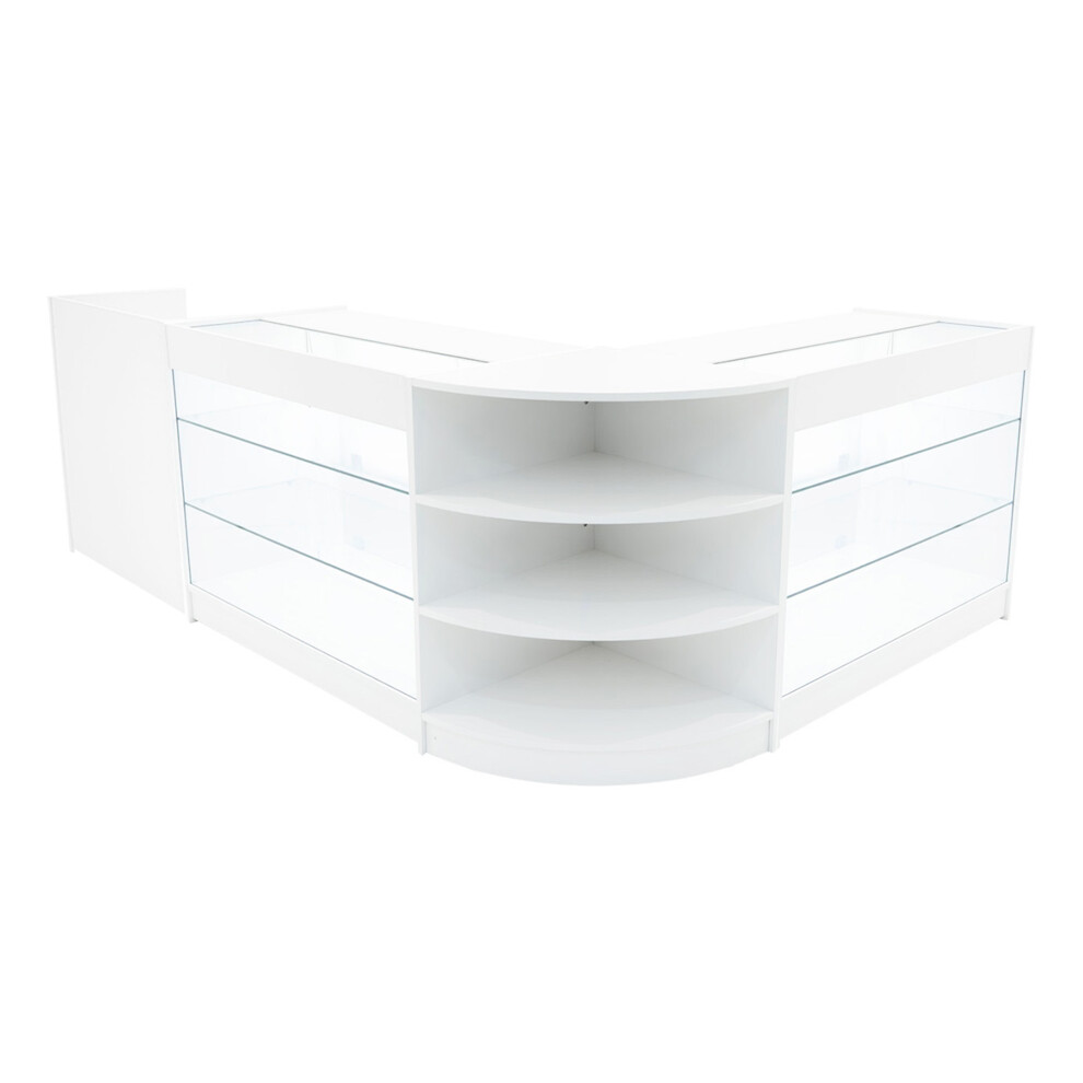 Monstershop (2 X 1200Mm W Counters & X 600Mm W Units - ) Shop Counter Set Astro Led Lockable Retail White/Light Size 2
