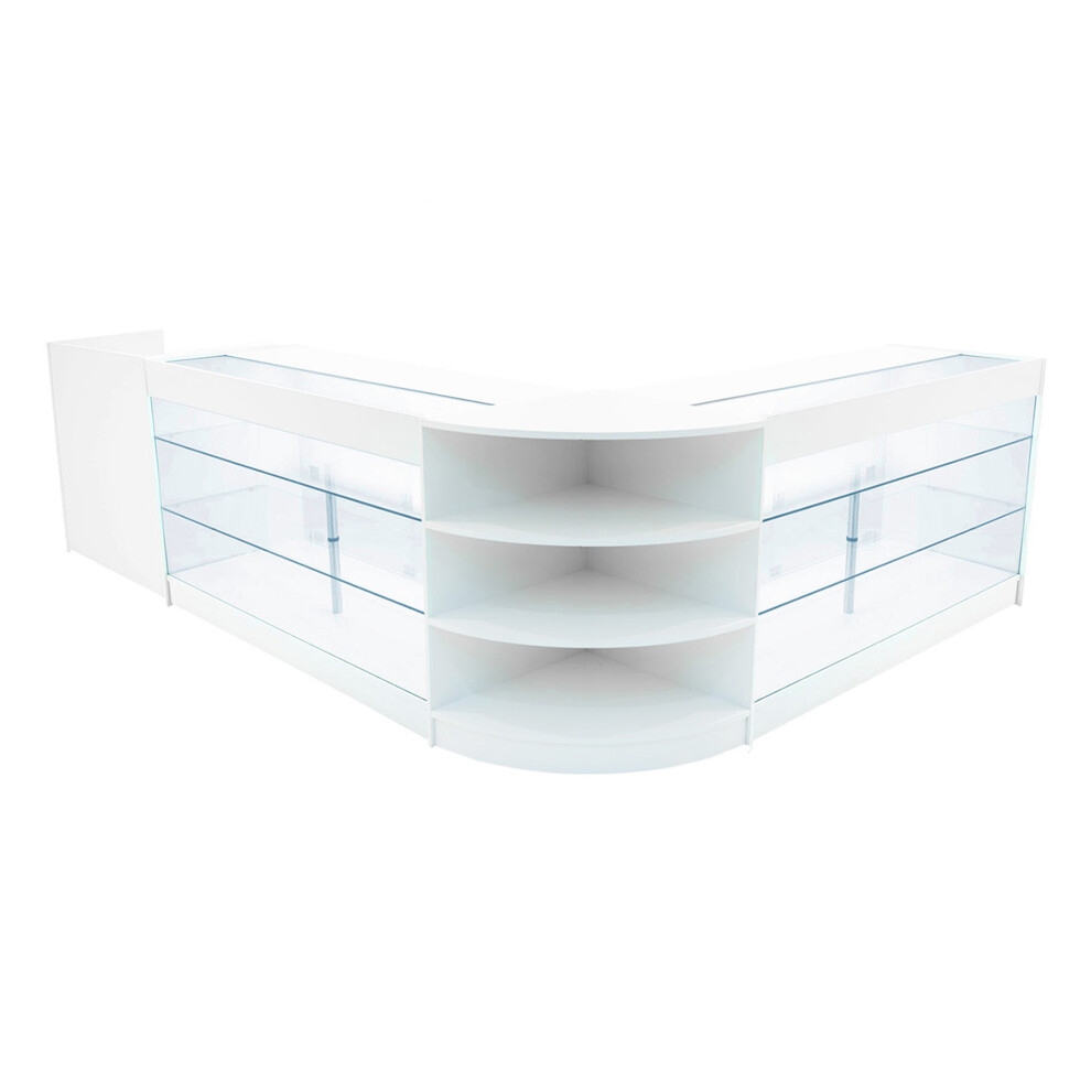Monstershop (2 X 1500Mm W Counters & X 600Mm W Units - ) Shop Counter Set Astro Led Lockable Retail White/Light Size 2