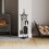 (Black) Buxton 5pc Fireplace Companion Tool Set Heavy Duty 3
