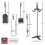 (Black) Buxton 5pc Fireplace Companion Tool Set Heavy Duty 8