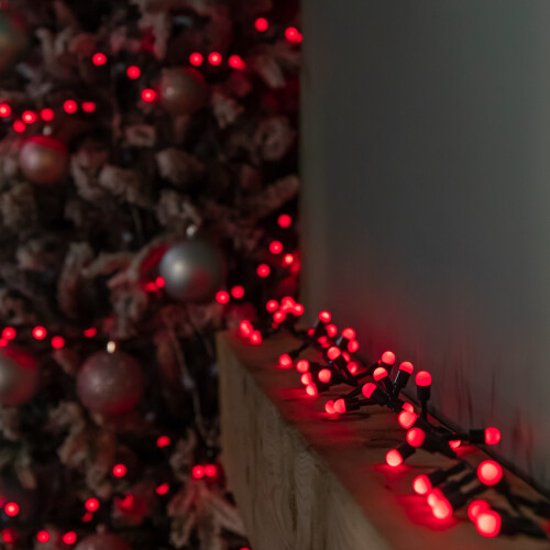 1000 Christmas Berry String Lights in Red with Multi-Action LEDs