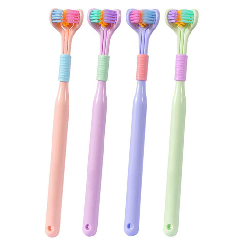 3-seitige V-förmige Zahnbürste 19,5 cm grün 2er-Pack 2