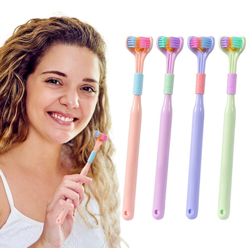 3-seitige V-förmige Zahnbürste 19,5 cm grün 2er-Pack 1