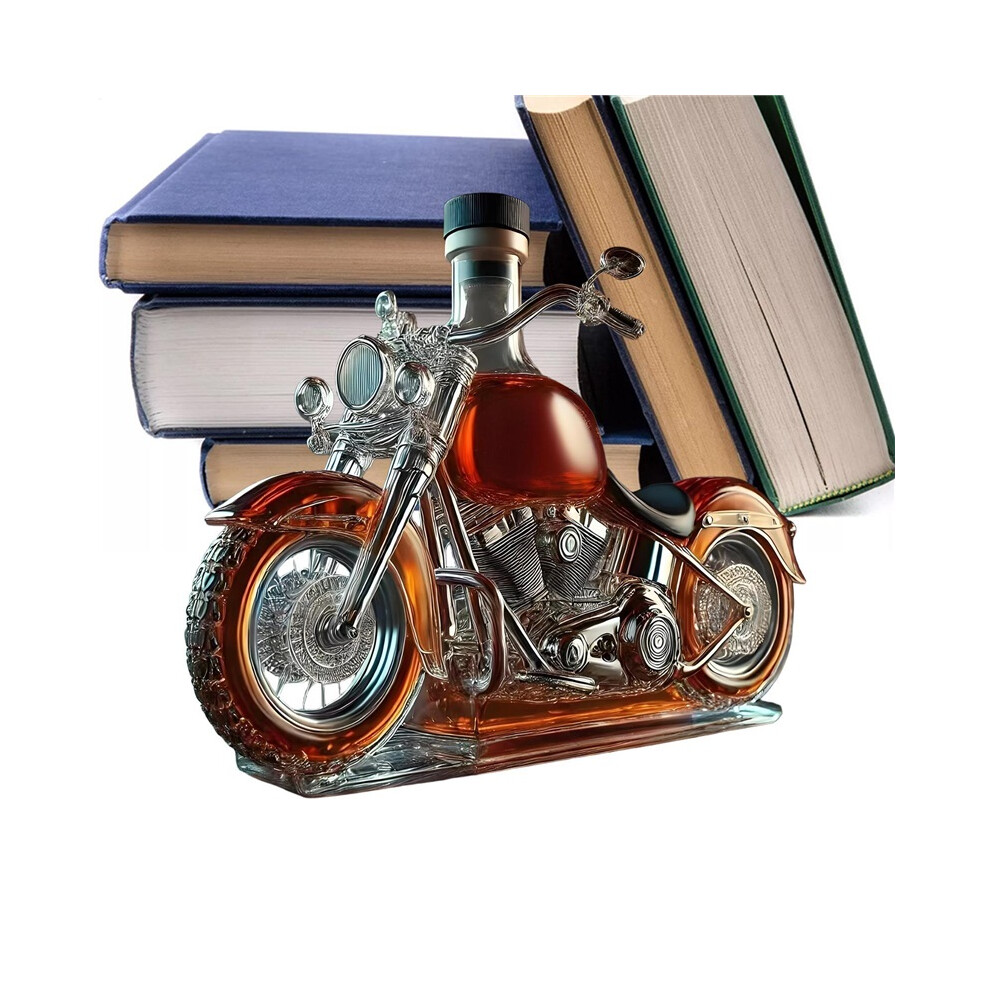 Motorcycle-Shaped Wine Decanter With Built-In Aerator - Glass Liquor Dispenser For Men, Dads & Motorcycle Lovers Red