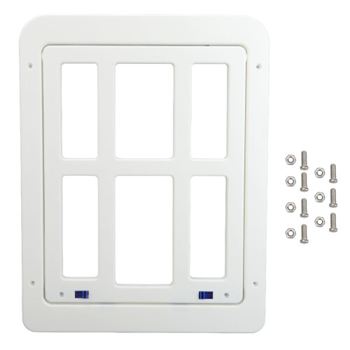 Thickened ABS Dog Cat Screen Door, Double Magnet, Lockable, 44x34cm 1