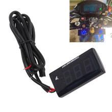 DC12V Digitalanzeige Motorrad-Thermometer M10 Sensor Wassertemperaturmesser 14mm Funkenstecker-Adapter Rot