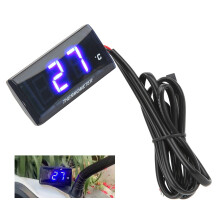 Universal Motorradzählers mit LCD-Bildschirm, DC12V, schlank, Wassertemperaturanzeige mit 16mm T-Stück für Motorräder, blauer Hintergrundbe