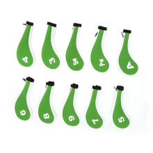 10 Stück Golf Eisenkopfhauben-Set mit Reißverschluss, passend für die meisten Schläger, schützende Golfkopfhauben, grün-weiß
