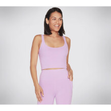 (Purple, M) Skechers Performance Goflex Joy Longline Bra Nylon Women's Light Purple Sports Bra