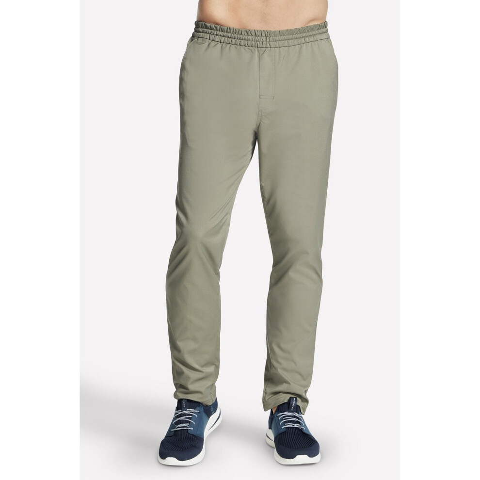 (Not Specified, XL) Skechers Performance Pant Downtown Classic Polyester Men's Olive Track Pants