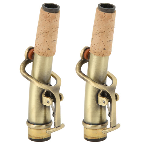 2Pcs Saxophone Neck Metal Straight Curved 2