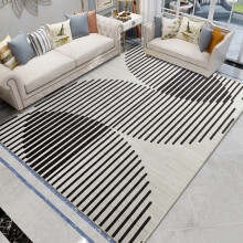 (200cm x 290cm (6ft 7" x 9ft 6")- Extra Large Area Living Room Bedroom Rug , Black Waves) Non Slip Modern Rugs Area Carpet Runner Door Mats
