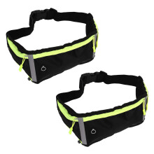2 Stück Hüftgurt Tasche Wasserdicht Ultraleicht für Laufen Wandern Reisen Workout Outdoor Sport Schwarz