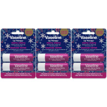 Vaseline Lip Therapy Stick |Merry Cherry Holiday Limited Edition |Festive lip balm gift set - 3 x 9.6g (Twin Pack)
