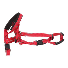 Hundekopfhalsband Atmungsaktives Hundekopfgeschirr Hundemaulband mit verstellbarem Riemen für outdoor Rot XL