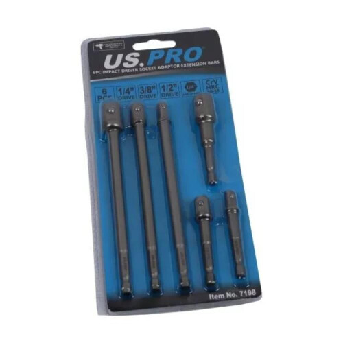 us pro US PRO Impact Bit Socket Adapter Driver 6pc Set Extension 1/4 3/8 & 1/2" - 7198 2